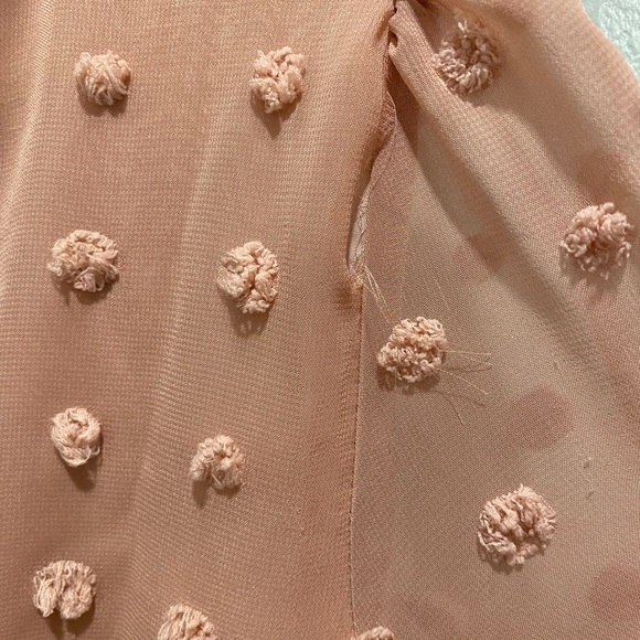 🌴HP🌴 Simplee Vintage Dusty Pink Swiss Dots Guipure Lace Dress - Picture 8 of 12